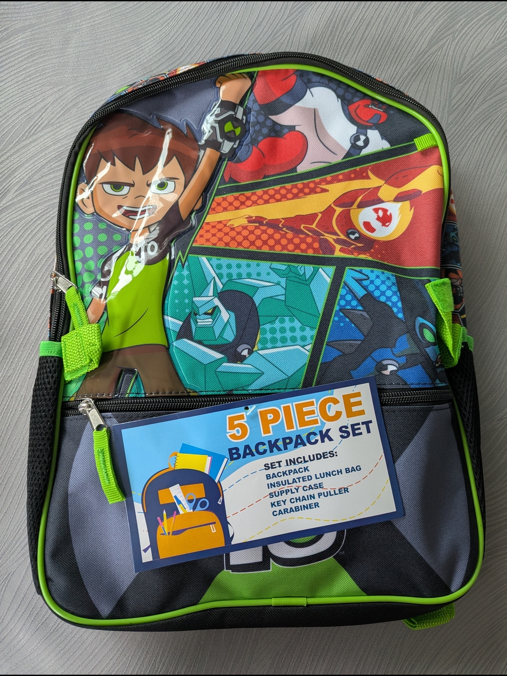 Cartoon Network Boys Green Black Blue Ben 10 Backpack